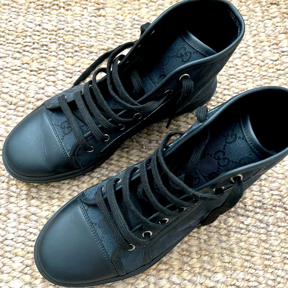 Authentic Gucci GG Monogram High Top Sneakers 38